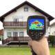 Exterior house view of thermal imaging.